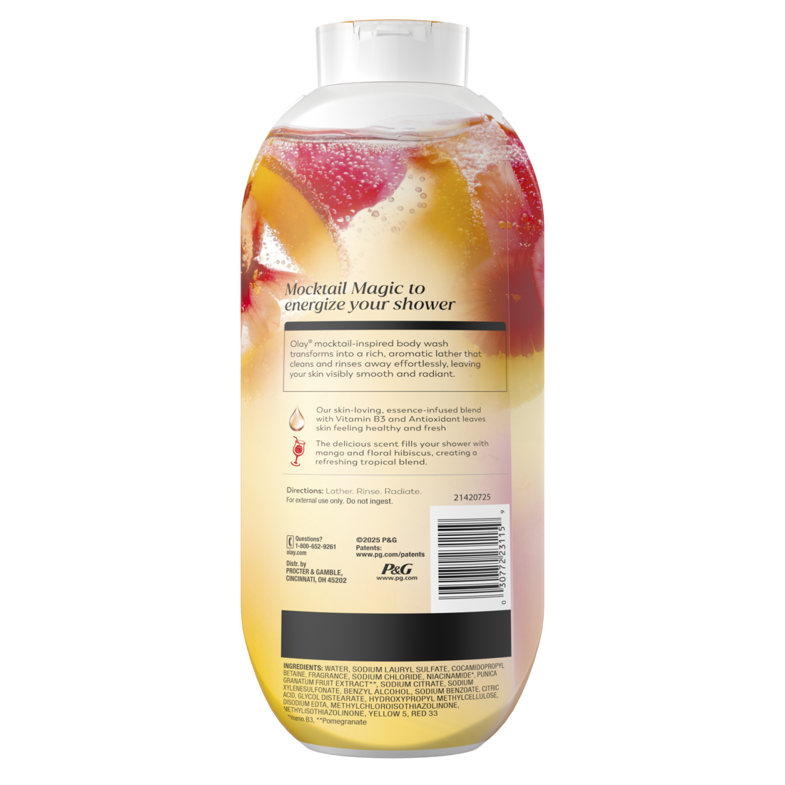 Olay Mango Tango Body Wash with Notes of Mango and Hibiscus Vitamin B3 and Antioxidant Blend - 22oz/4pk