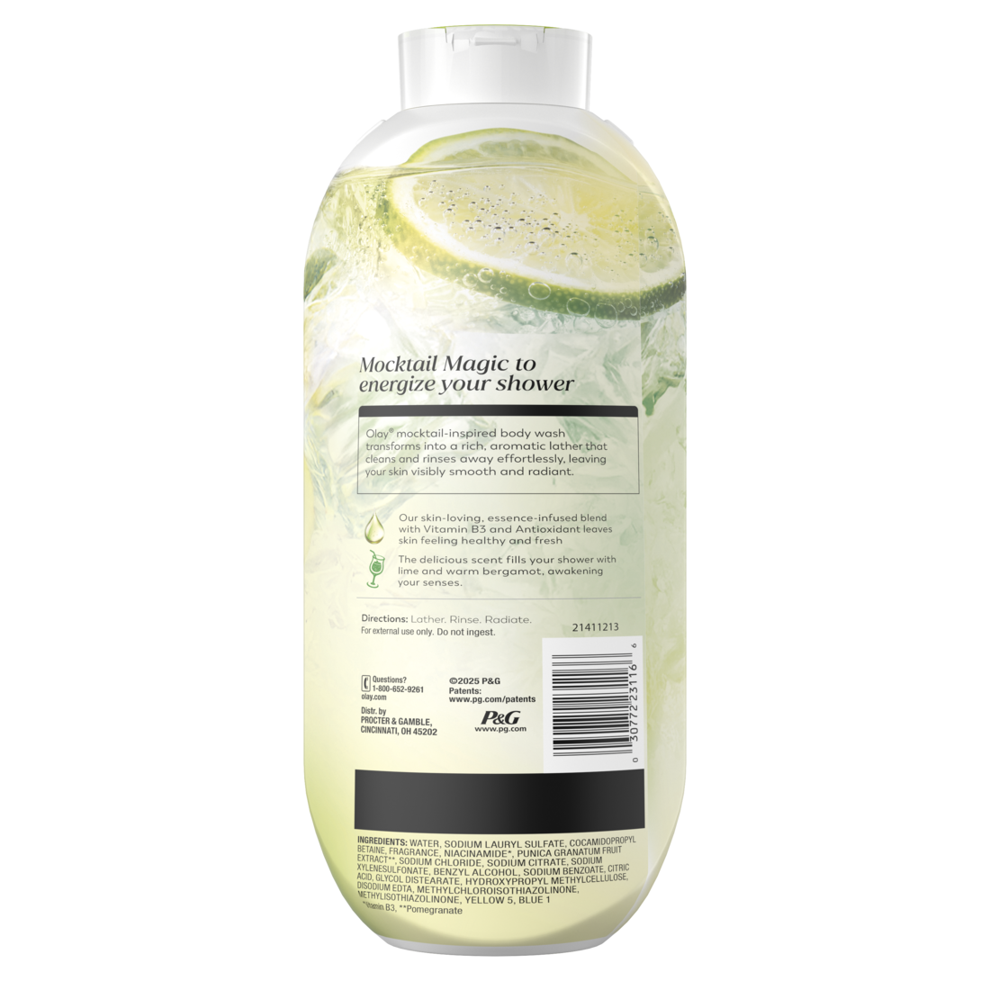 Olay Lime It Up Body Wash with Notes of Lime and Bergamot Vitamin B3 and Antioxidant Blend - 22oz/4pk