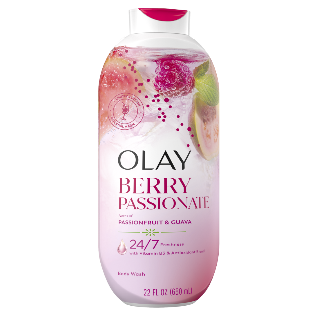Olay Berry Passionate Body Wash with Notes of Passionfruit and Guava Vitamin B3 and Antioxidant Blend - 22oz/4pk