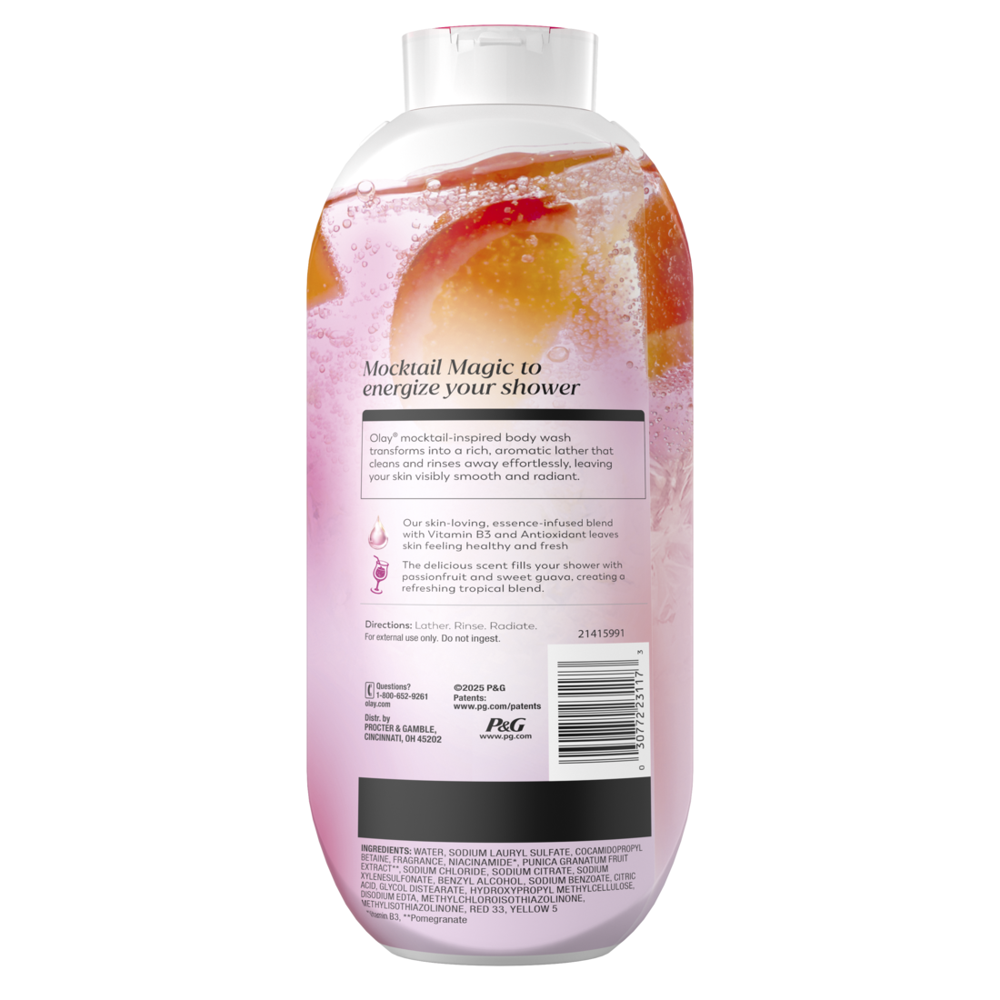 Olay Berry Passionate Body Wash with Notes of Passionfruit and Guava Vitamin B3 and Antioxidant Blend - 22oz/4pk