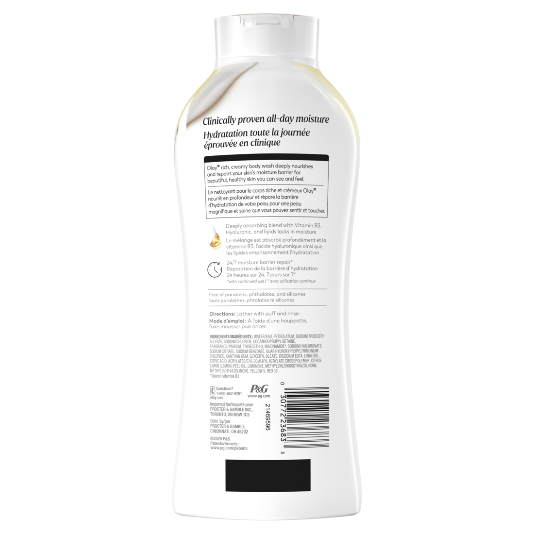Olay Ultra Moisture Body Wash with Vanilla Creme Vitamin B3 and Hyaluronic Blend - 22oz/4pk