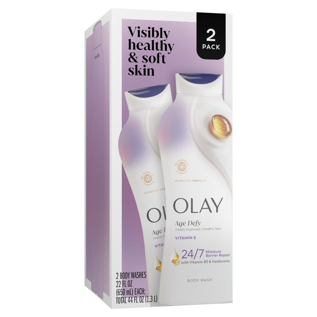 Olay Ultra Moisture Age Defy Body Wash with Vitamin E Vitamin B3 and Hyaluronic Blend - 22oz/5pk