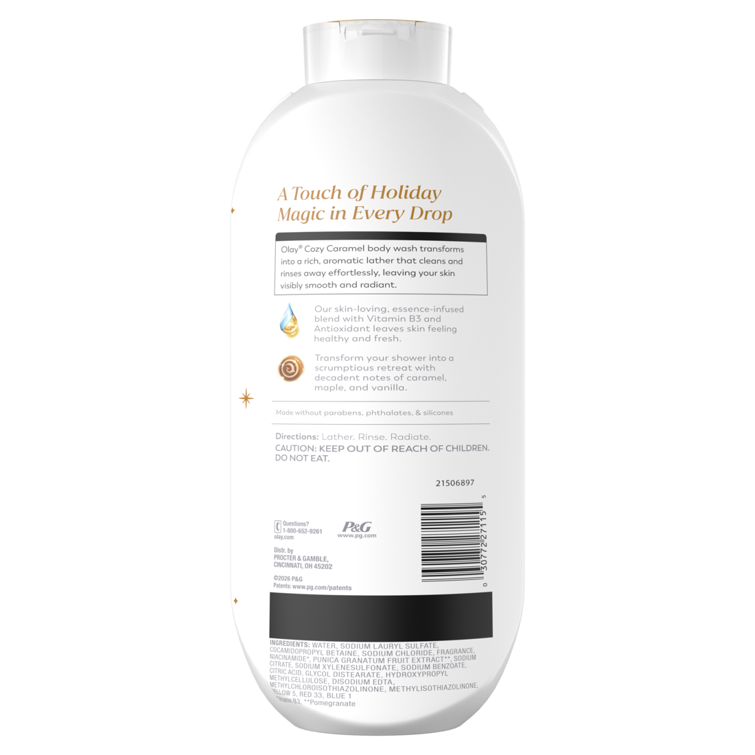 Olay Cozy Caramel Body Wash with Vitamin B3 and Antioxidant Blend Limited Edition - 22oz/4pk