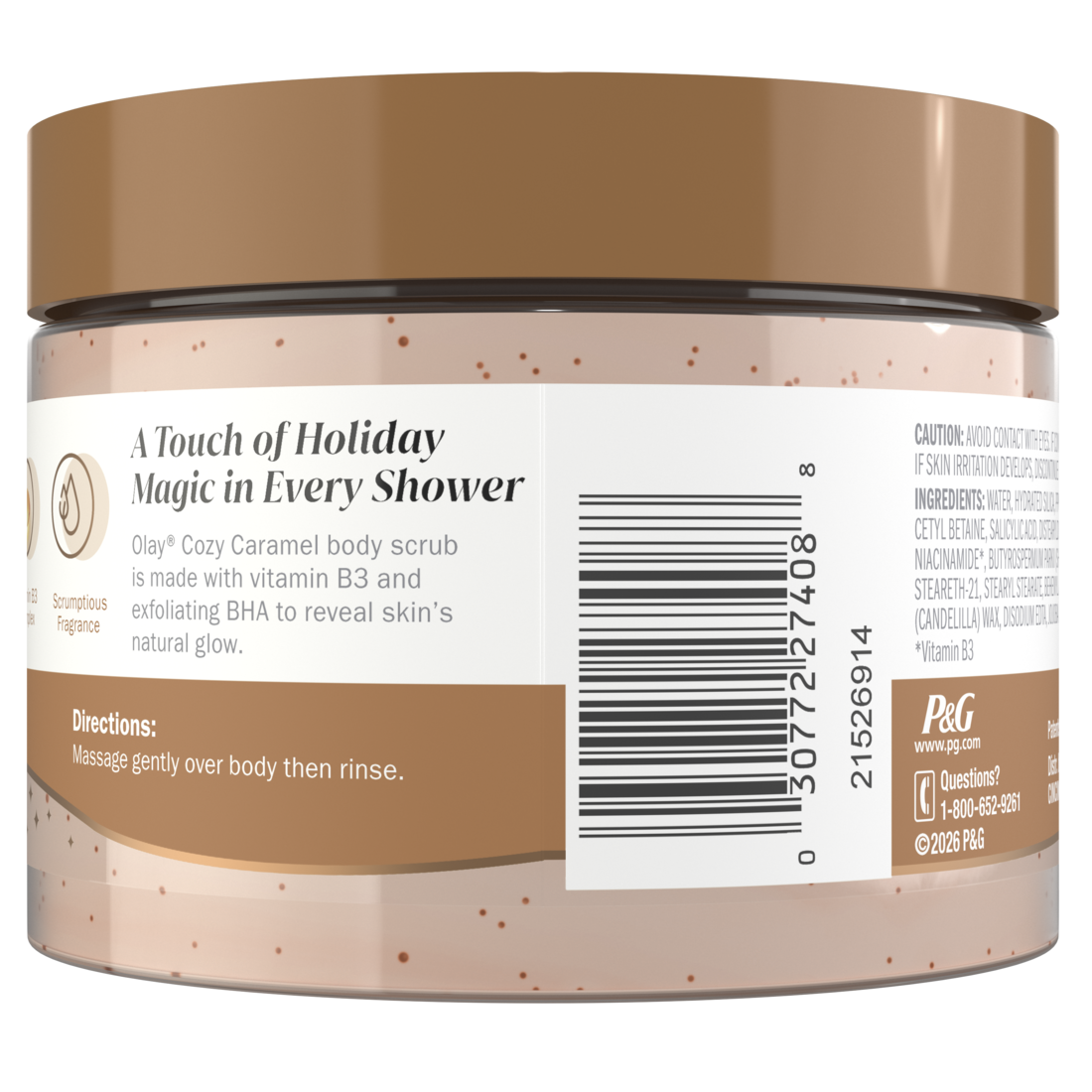 Olay Cozy Caramel Holiday Limited Edition Body Scrub with Vitamin B3 Exfoliating BHA - 11oz/12pk