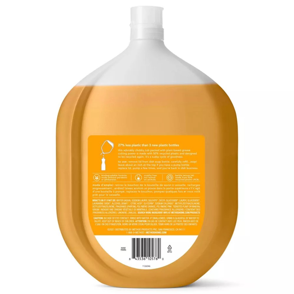 Method Dish Soap Clementine Refill - 54oz/4pk