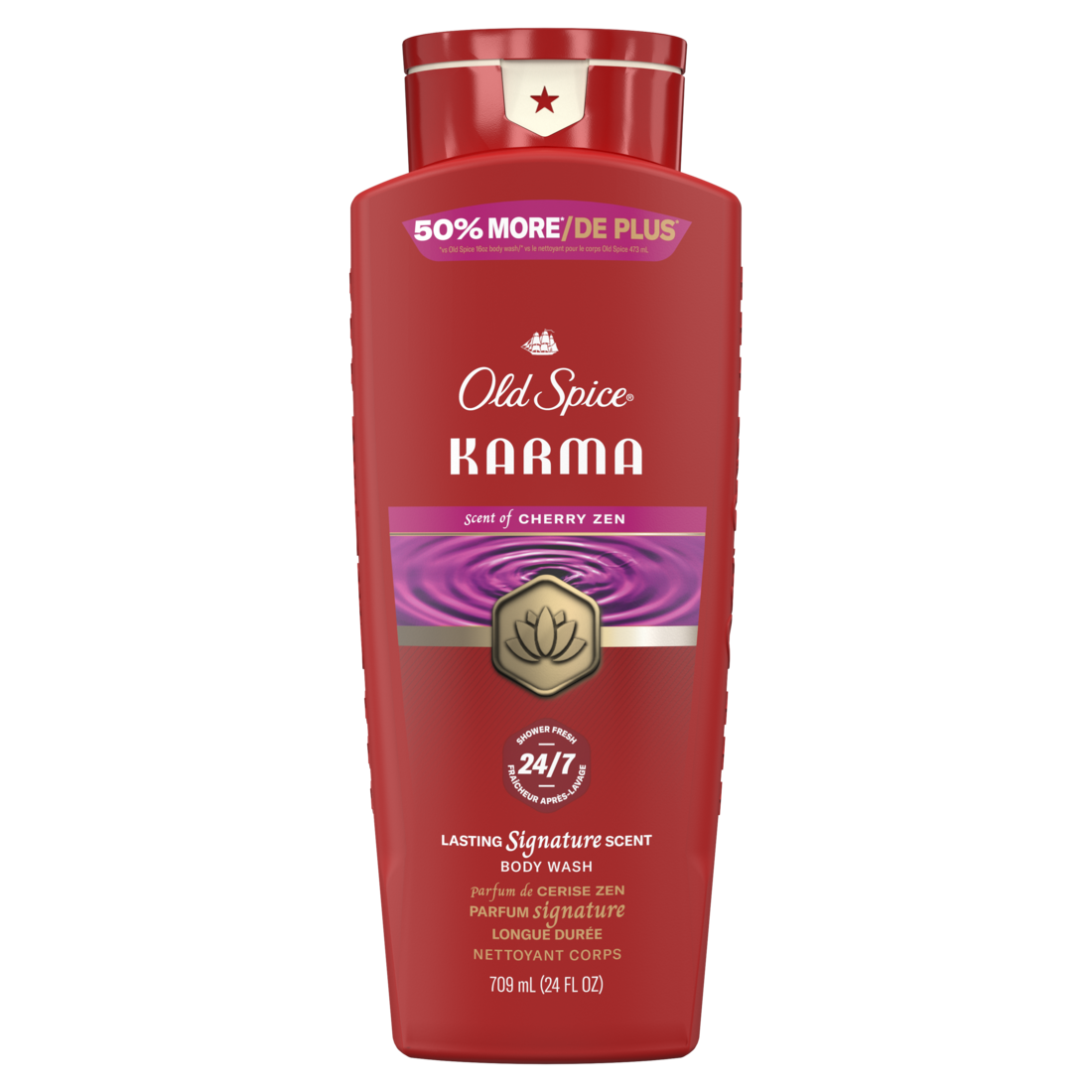 Old Spice Red Collection Body Wash for Men Karma Scent Refreshing Clean wih Moisturizing Formula and Long-Lasting Fragrance 709ml - 24oz/4pk