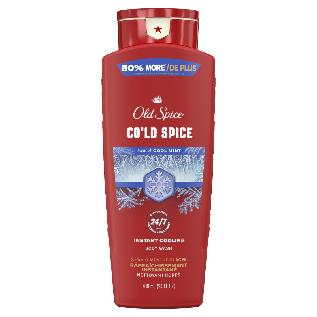 Old Spice Red Collection Body Wash for Men Cold Spice Scent Refreshing Clean with Moisturizing Formula and Long-Lasting Fragrance 709ml - 24oz/4pk