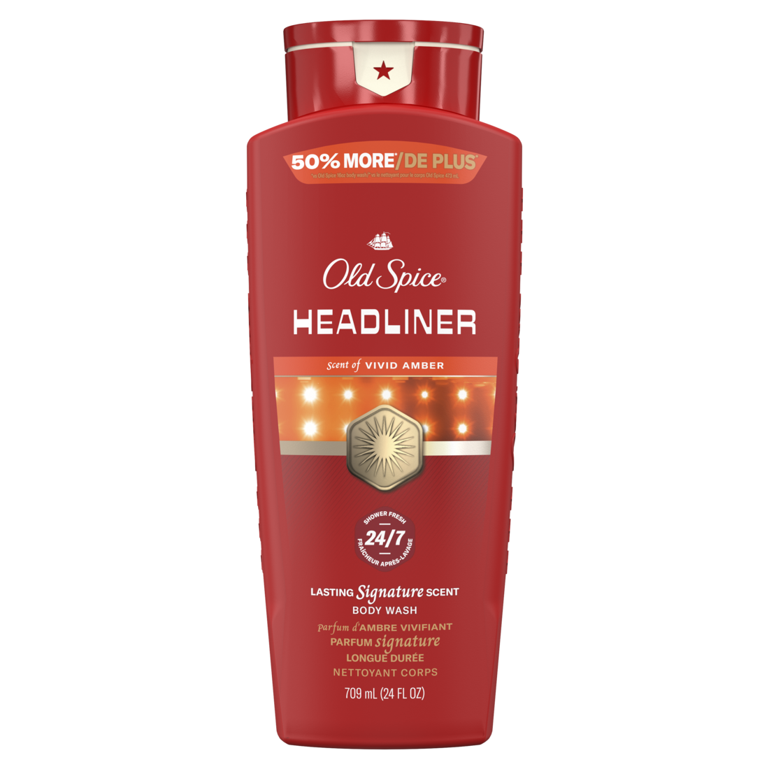 Old Spice Red Collection Body Wash for Men Headliner Scent Refreshing Clean Moisturizing Formula Long-Lasting Fragrance - 24oz/4pk