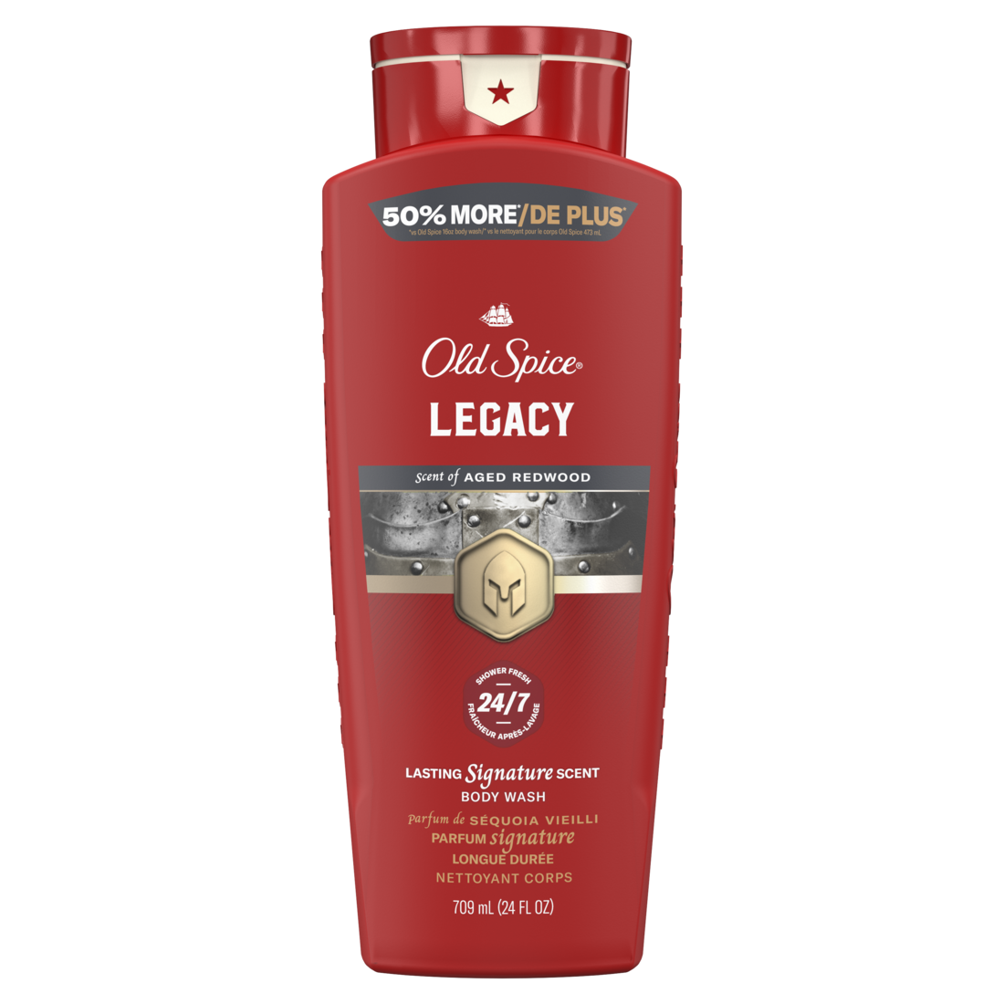 Old Spice Red Collection Body Wash for Men Legacy Scent Refreshing Clean with Moisturizing Formula and Long-Lasting Fragrance - 24oz/709lm/4pk
