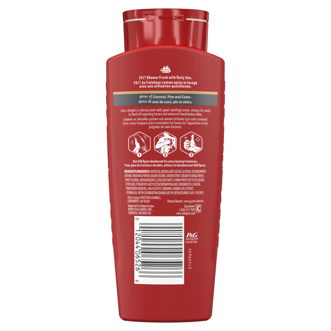 Old Spice Red Collection Body Wash for Men Legacy Scent Refreshing Clean with Moisturizing Formula and Long-Lasting Fragrance - 24oz/709lm/4pk