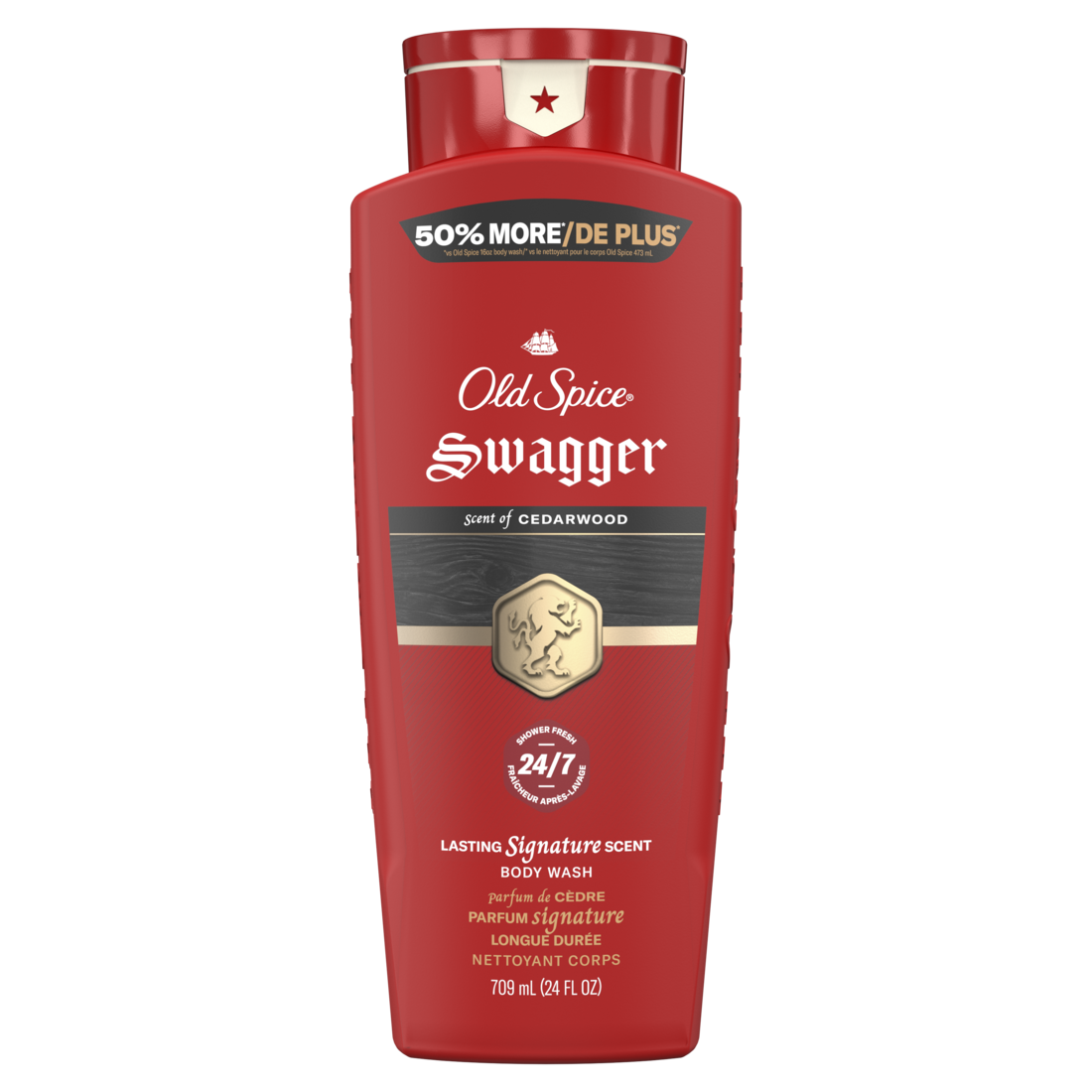 Old Spice Red Collection Body Wash for Men Swagger Scent Refreshing Clean with Moisturizing Formula and Long-Lasting Fragrance Twin Pack - (2x24)oz/709ml/2pk