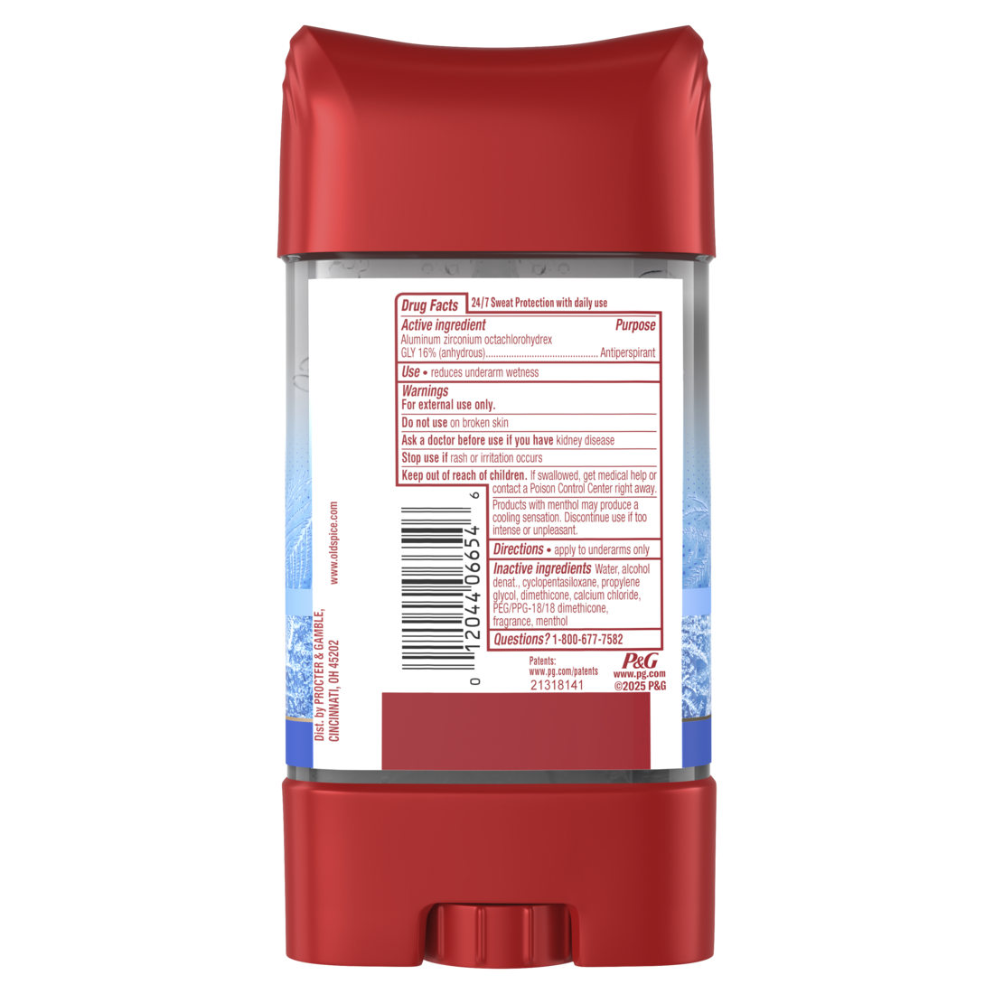 Old Spice Red Collection Clear Gel Antiperspirant and Deodorant for Men Cold Spice Scent 48-Hour Odor Protection with Lightweight Formula and Long-Lasting Freshness - 3.8oz/12pk