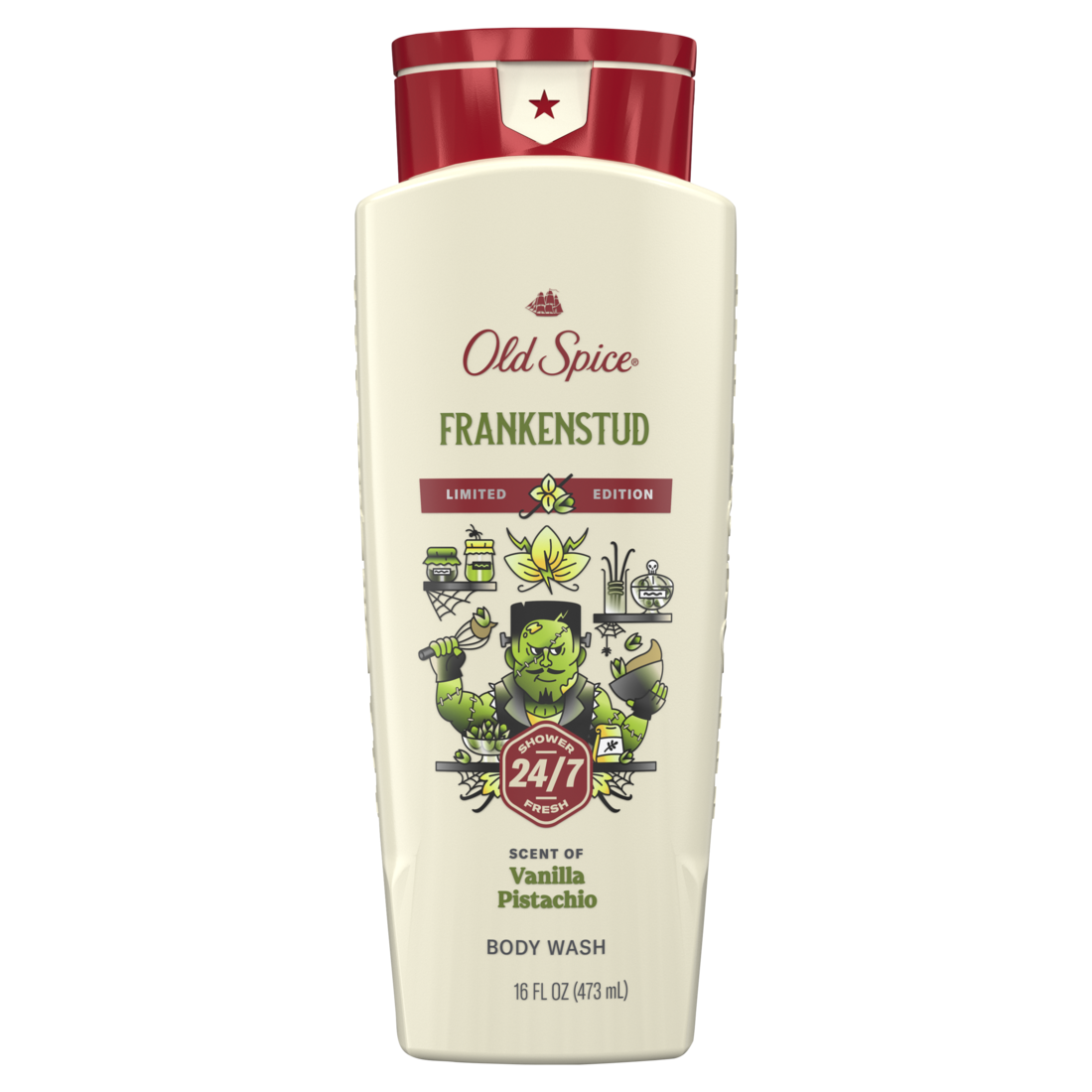 Old Spice Men's Body Wash Frankenstud with Scent of Vanilla Pistachio and Long Lasting Cleanse & Refresh Limited Seasonal Edition - 16oz/4pk