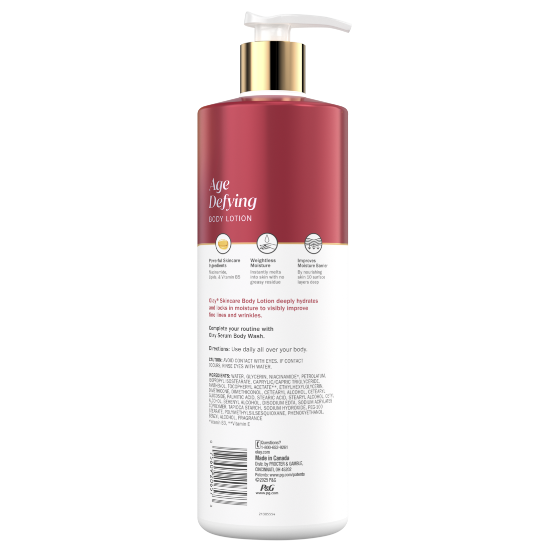 Olay Age Defying Body Lotion with Niacinamide and Vitamin B5 Even Fine Lines and Wrinkles - 17oz/6pk