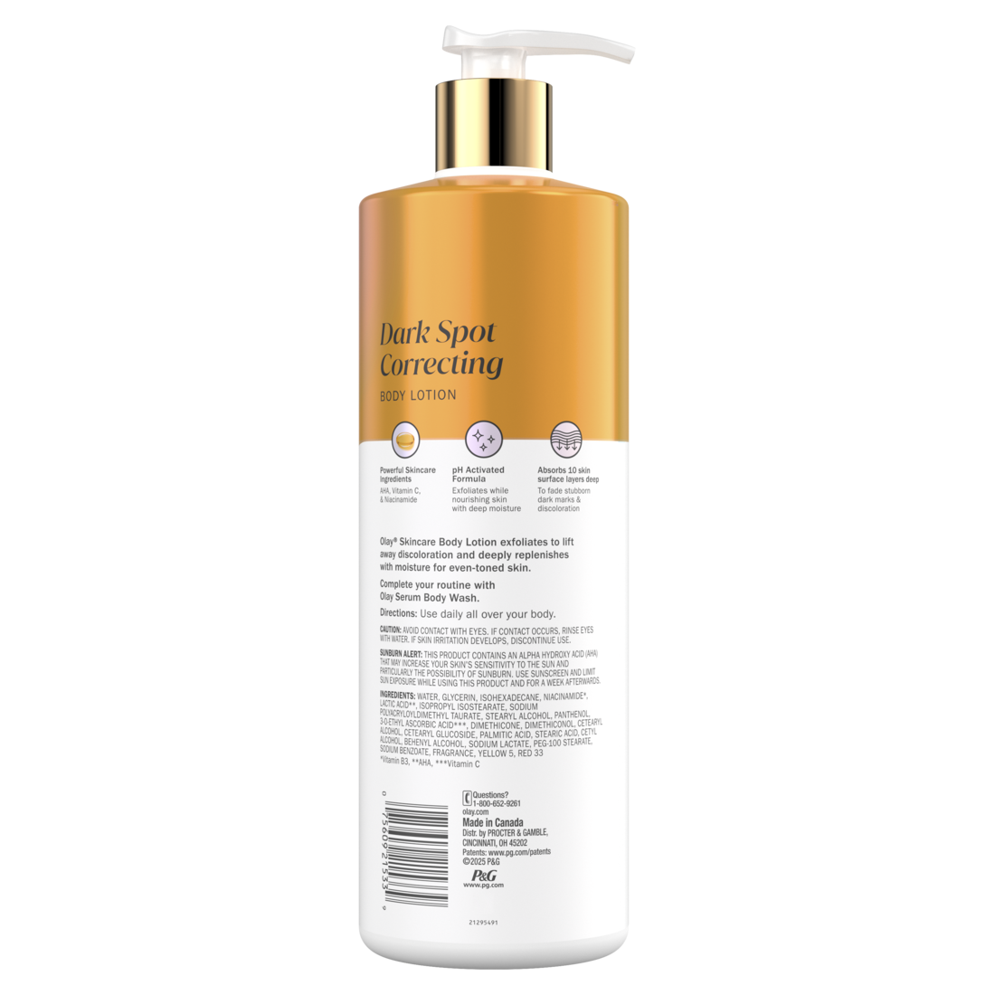 Olay Dark Spot Correcting Body Lotion with AHA Vitamin C and Niacinamide Exfoliating Body Lotion - 17oz/6pk