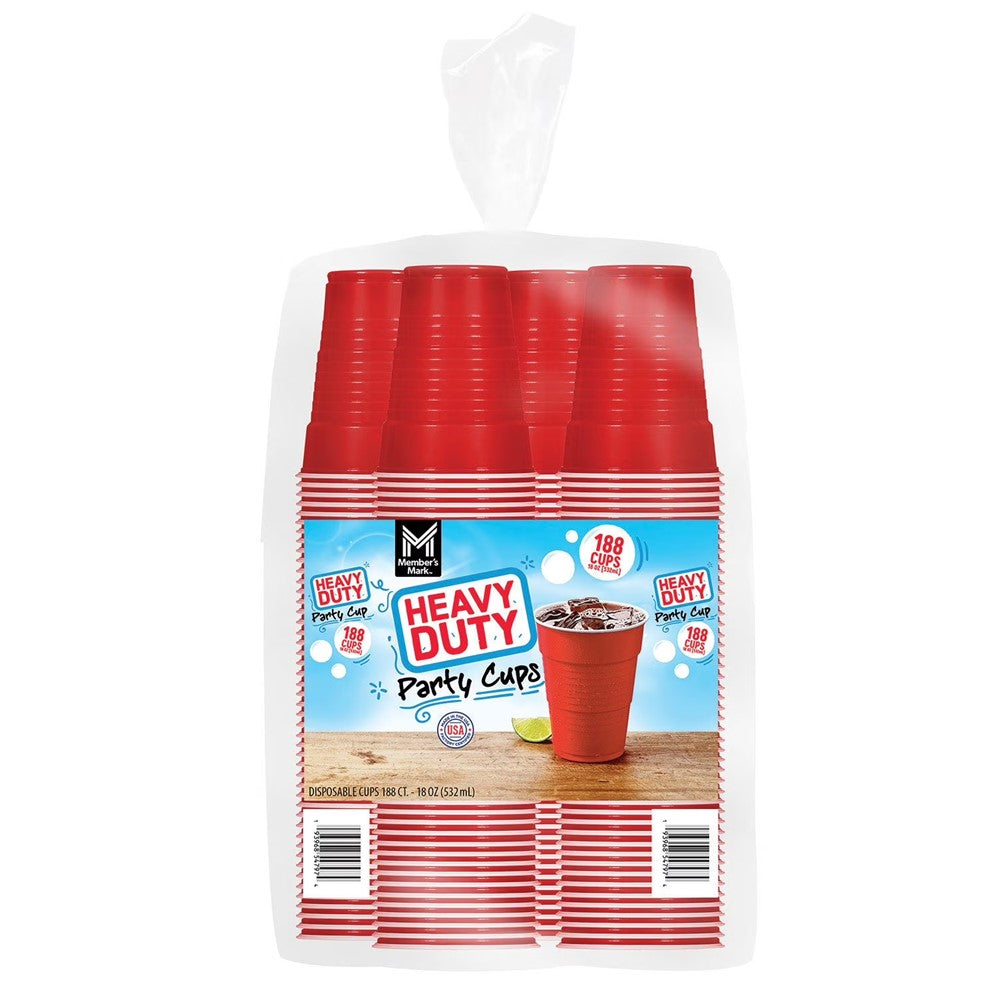 Member's Mark Heavy Duty Party Red Cups 18oz - 188ct/1pk
