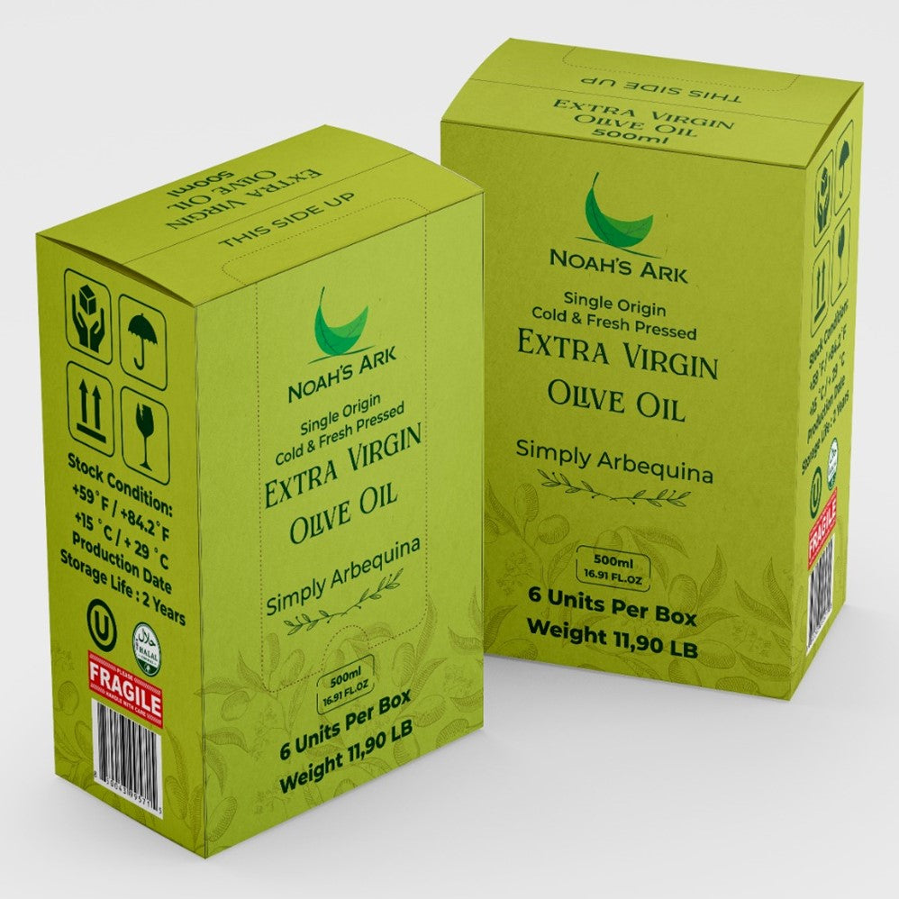 Noah's Ark Arbequina Extra Virgin Olive Oil - 500ml/16.91oz/6pk