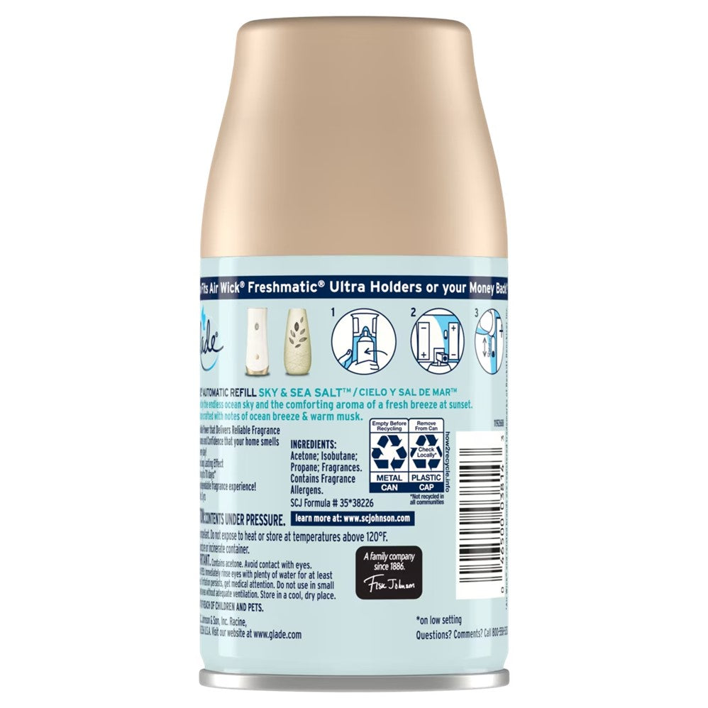 Glade Automatic Spray Refill Sky & Sea Salt - 6.2oz/4pk