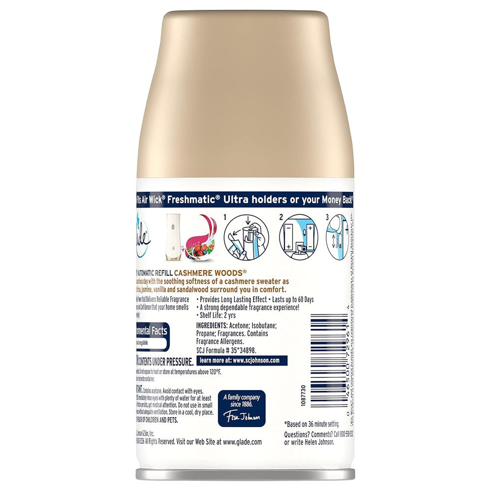 Glade Automatic Spray Refill Cashmere Woods - 6.2oz/4pk