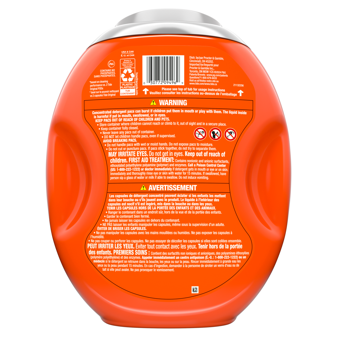 Tide Odor Defense + Oxi Laundry Detergent with Original Scent & Advanced Odor + Stain Fighter laudry soap washing detergent pacs - 45ct/4pk