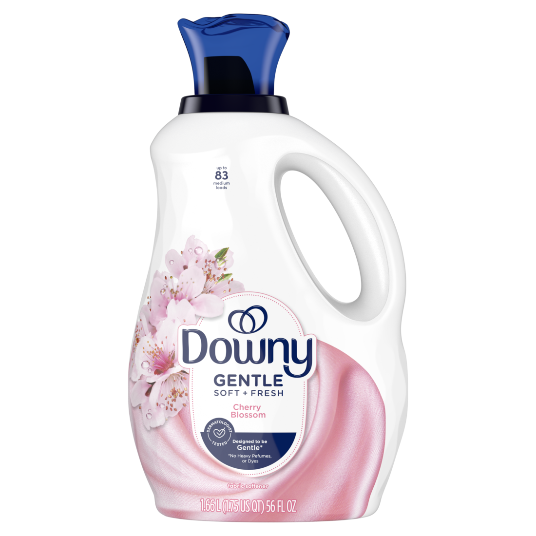 Downy Gentle Soft + Fresh Fabric Softener Liquid Cherry Blossom Scent 83 loads Designed to be Gentle on Skin - 56oz/4pk