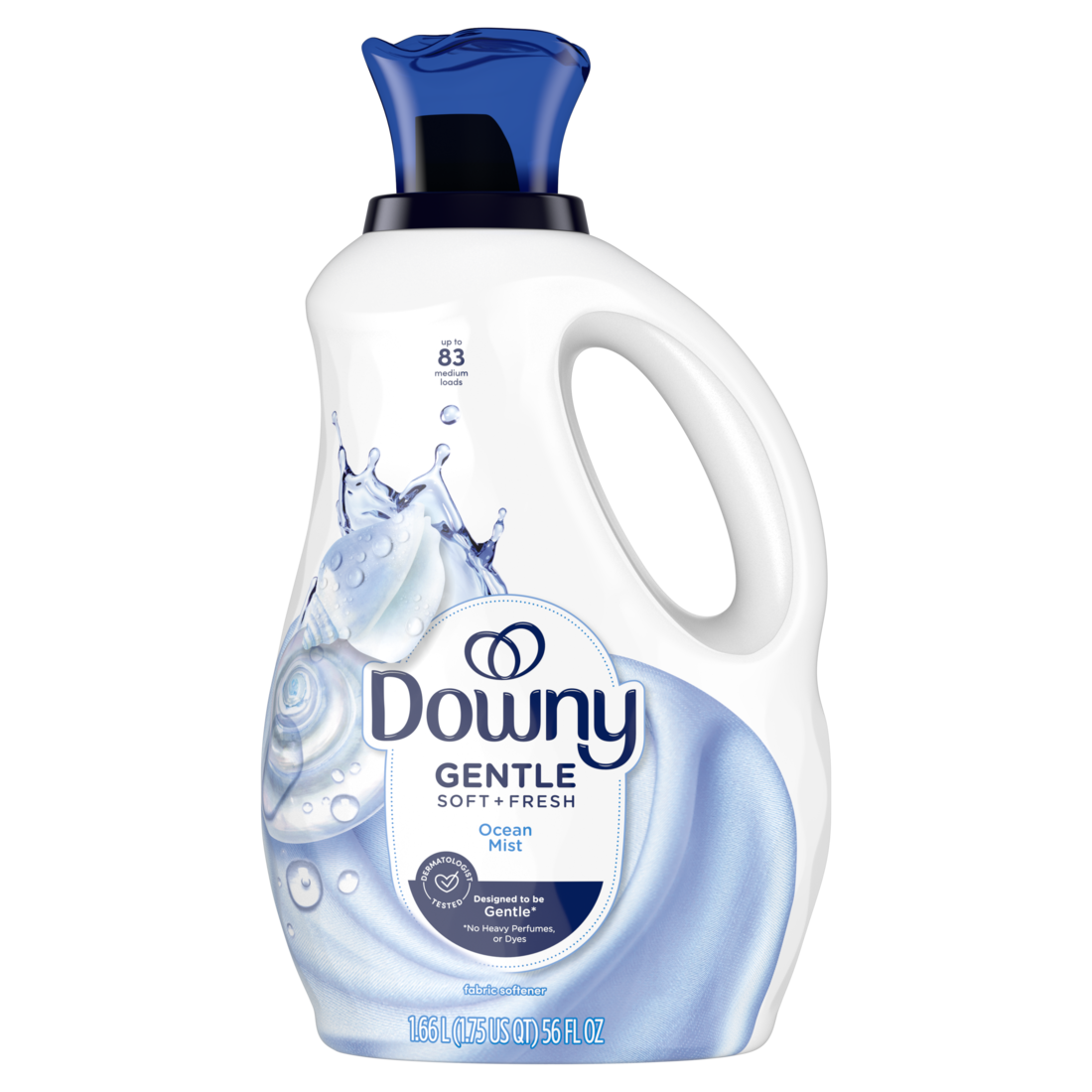 Downy Gentle Soft + Fresh Fabric Softener Liquid Ocean Mist Scent 83 loads Designed to be Gentle on Skin - 56oz/4pk