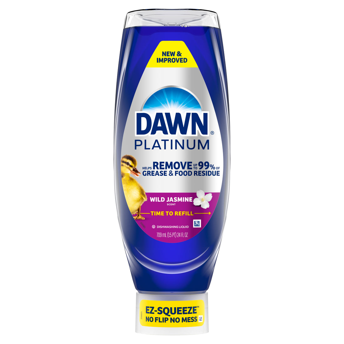 Dawn Platinum EZ-Squueze Dish Soap Dishwashing Liquid Tough Grease Removal Wild Jasmine - 24oz/8pk