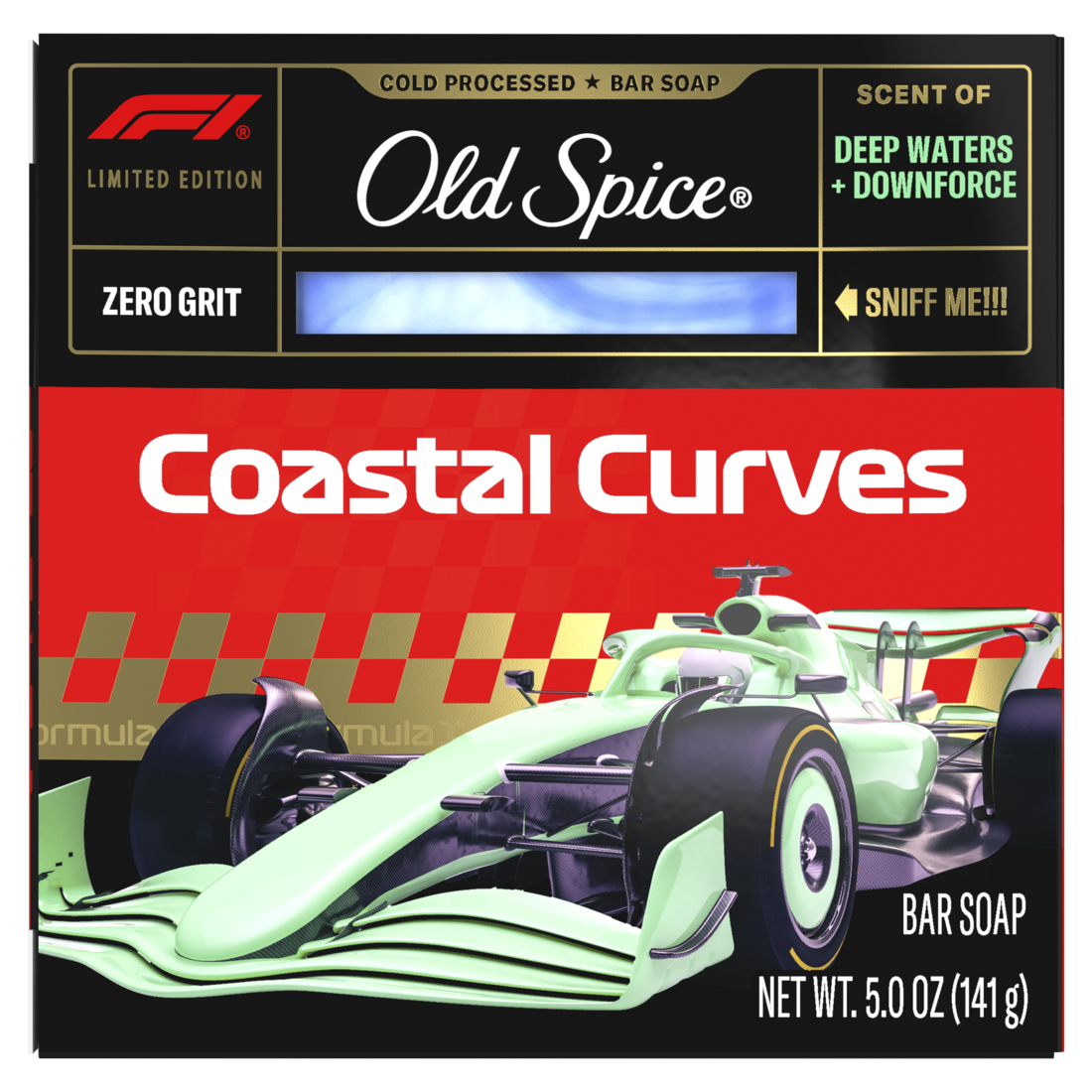 Old Spice Men's Cold Processed Bar Soap F1 Collection Coastal Curves Scent of Deep Waters & Downforce - 5oz/12pk