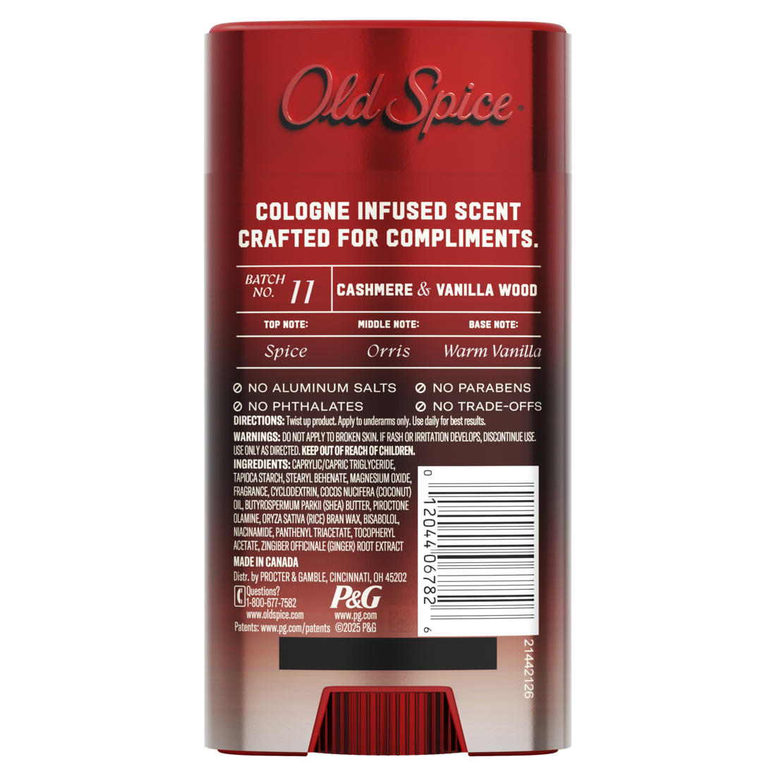 Old Spice Deodorant for Men The Spice Alchemist Collection Cologne Infused Signature Scent Cashmere and Vanilla Wood Scent No Trade Offs Crafted for Compliments - 3oz/12pk