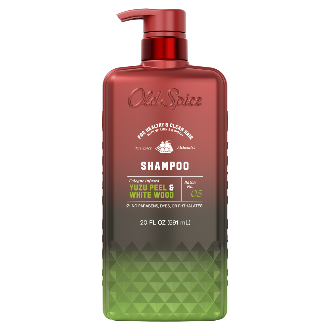 Old Spice Shampoo The Spice Alchemist Cologne-Infused Yuzu Peel & White Wood No Parabens or Phthalates - 20oz/4pk