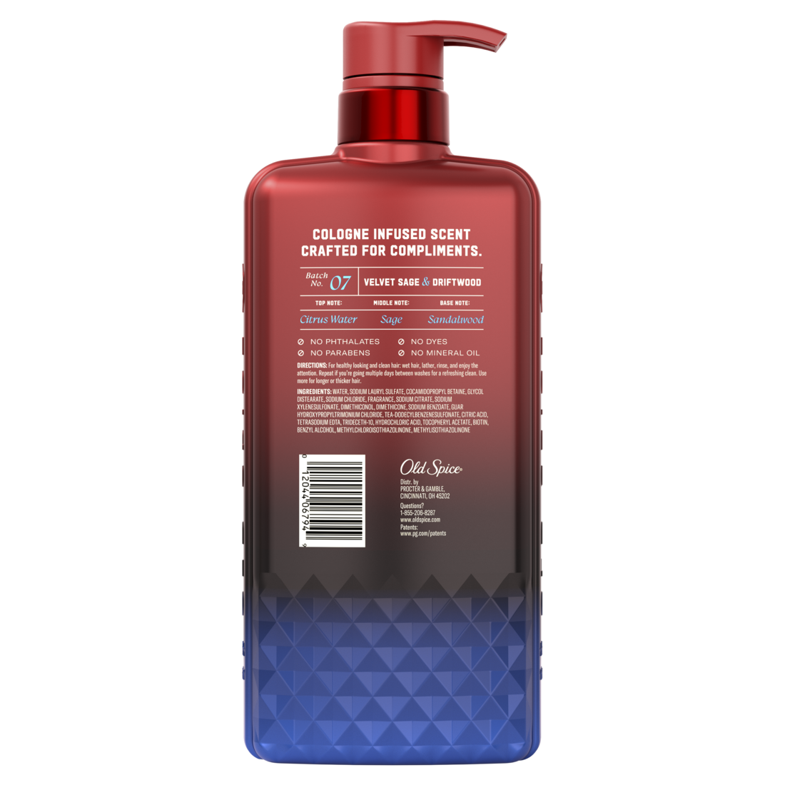 Old Spice Shampoo The Spice Alchemist Cologne-Infused Velvet Sage & Driftwood No Parabens or Phthalates - 20oz/4pk