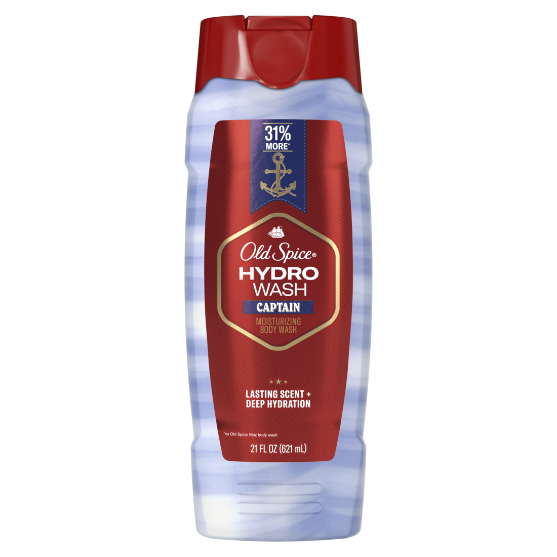 Old Spice Red Collection Body Wash for Men Captain Scent Shower Fresh Lasting Scent - 21oz/4pk