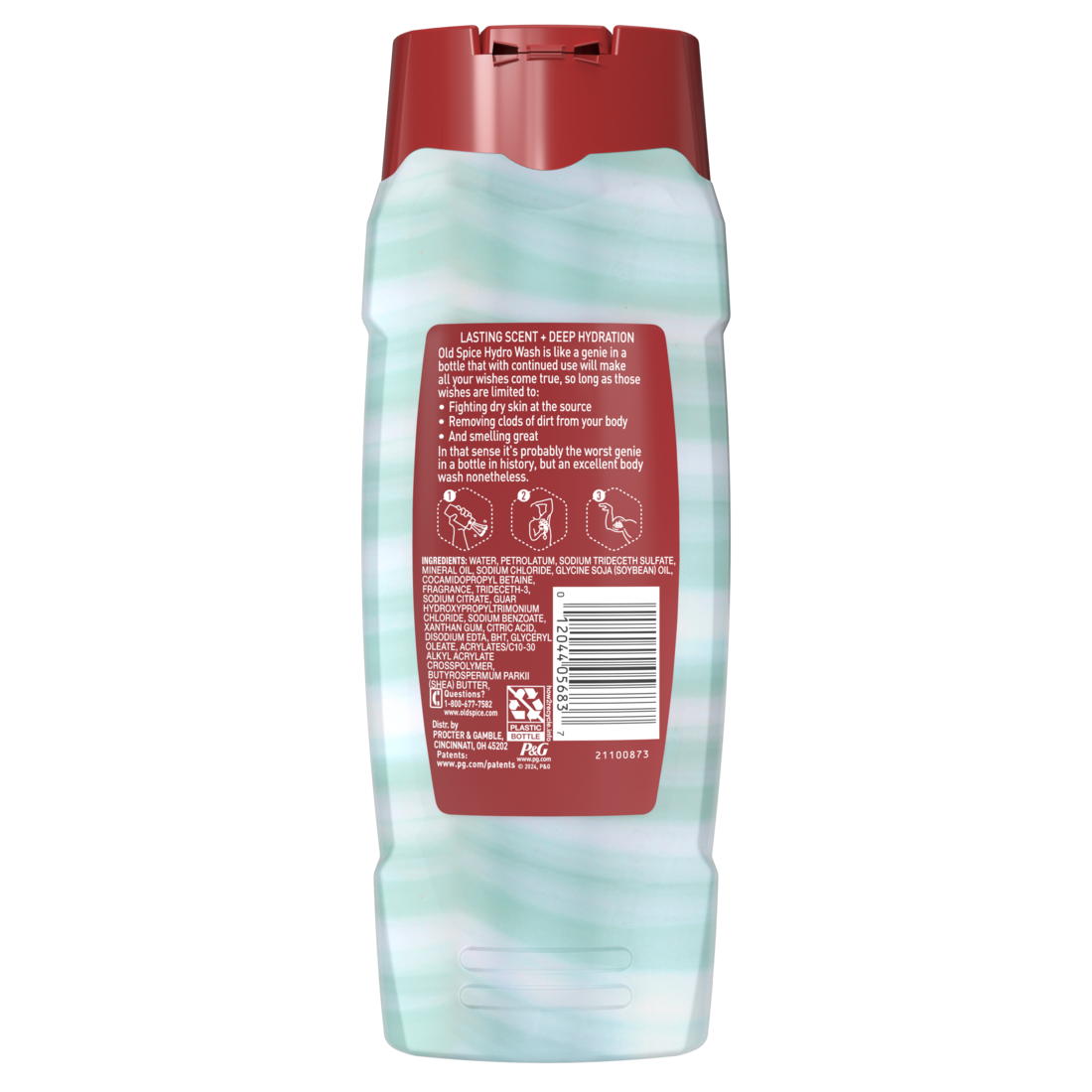 Old Spice Body Wash Moisturizing Hydro Wash for Men 24/7 Shower Clean Powerful Hydration Legendary Scent Pure Sport Plus - 21oz/4pk