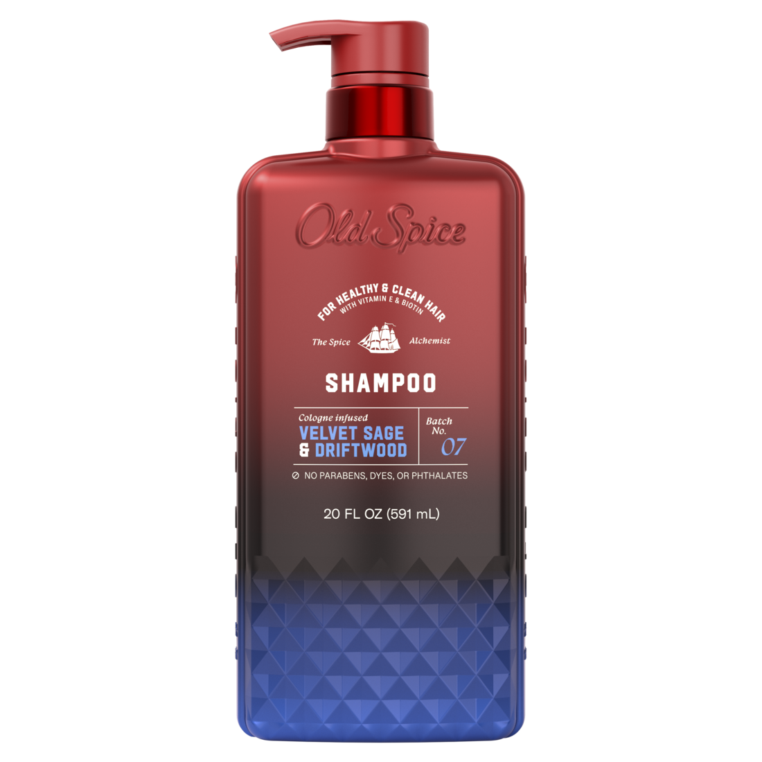 Old Spice Shampoo The Spice Alchemist Cologne-Infused Velvet Sage & Driftwood No Parabens or Phthalates - 20oz/4pk