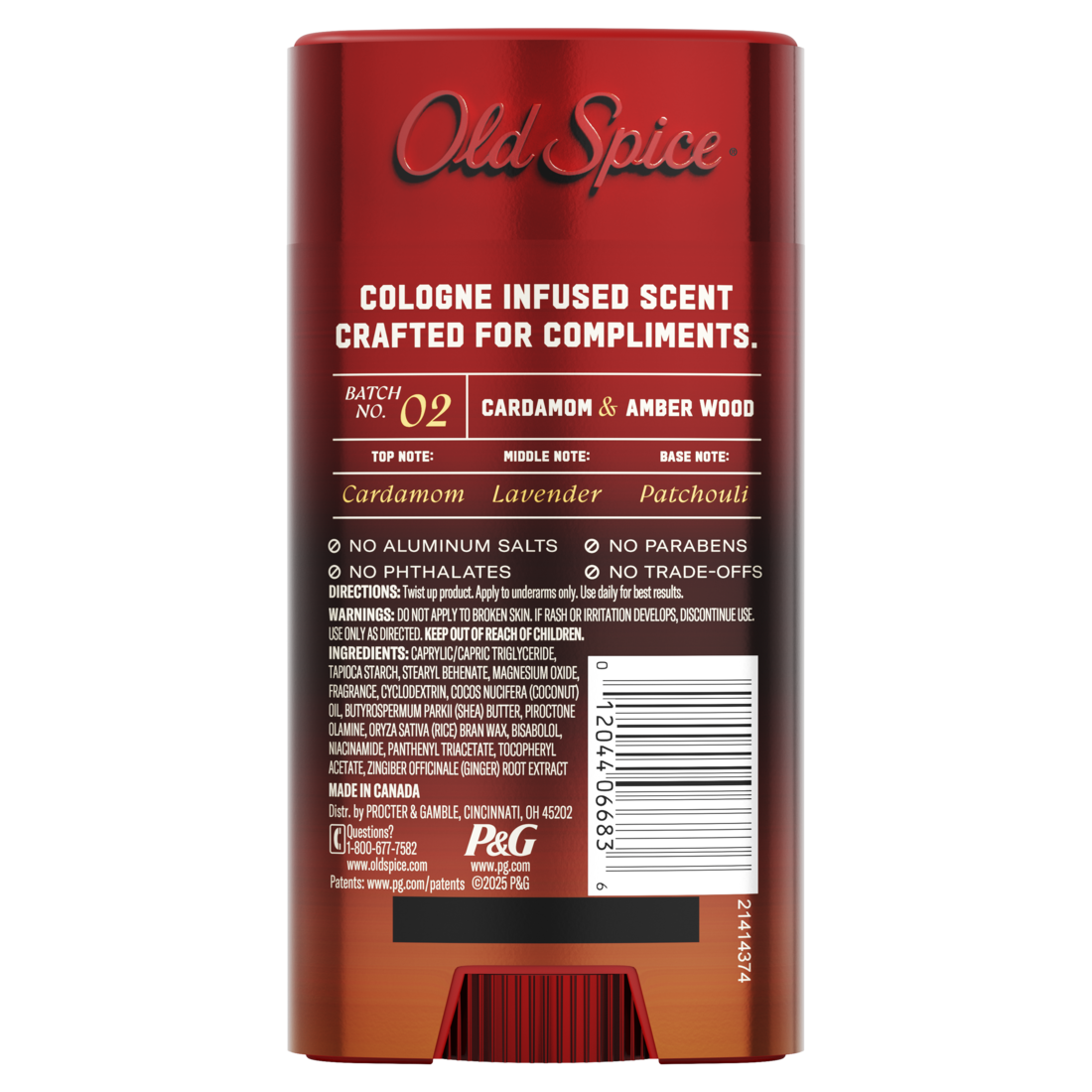 Old Spice Deodorant for Men The Spice Alchemist Collection Cologne Infused Signature Scent Cardamom and Amber Wood Scent No Trade Offs Crafted for Compliments - 3oz/12pk