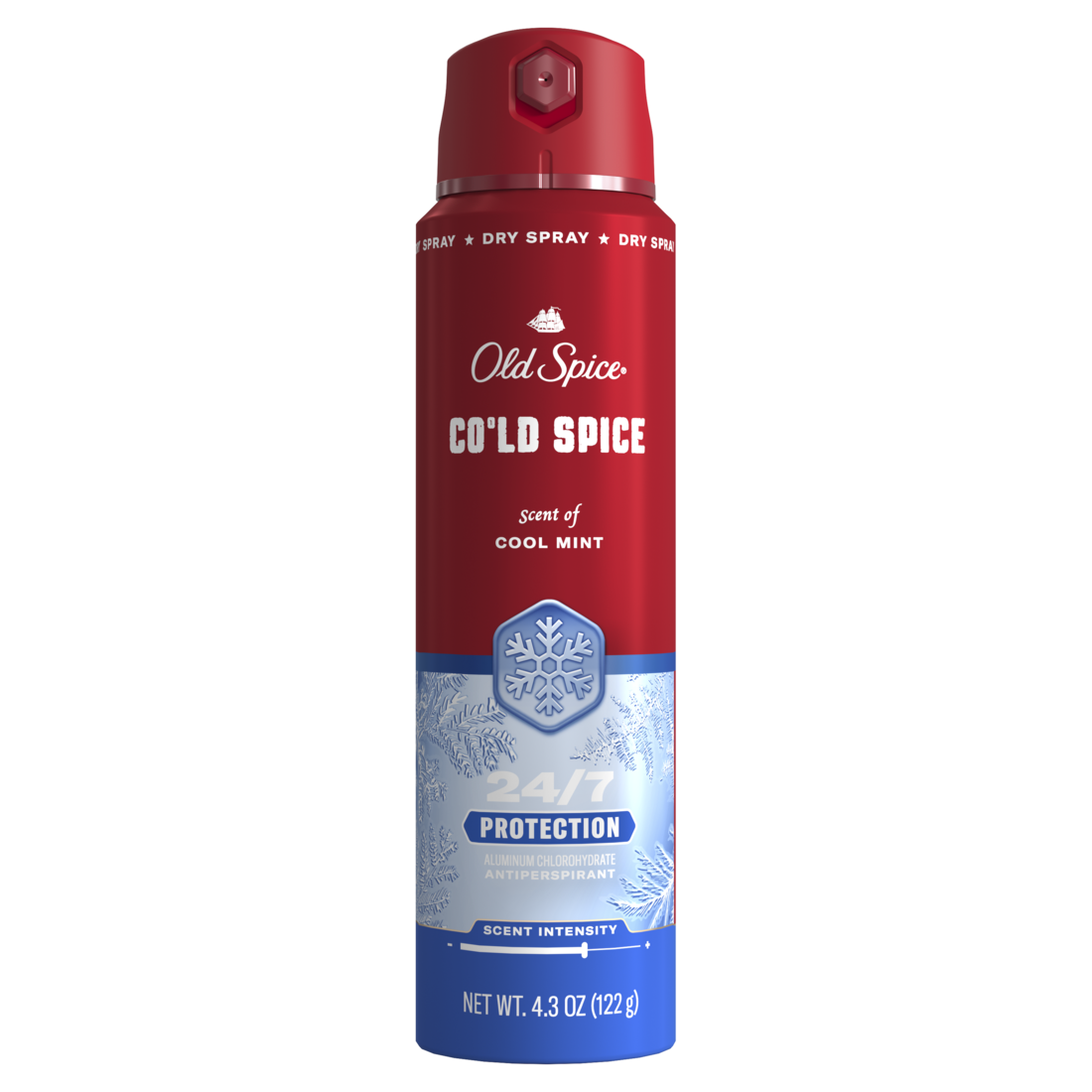 Old Spice Red Collection Antiperspirant Spray for Men Cold Spice Scent 48-Hour Odor Protection Lightweight Formula All-Day Freshness - 4.3oz/12pk