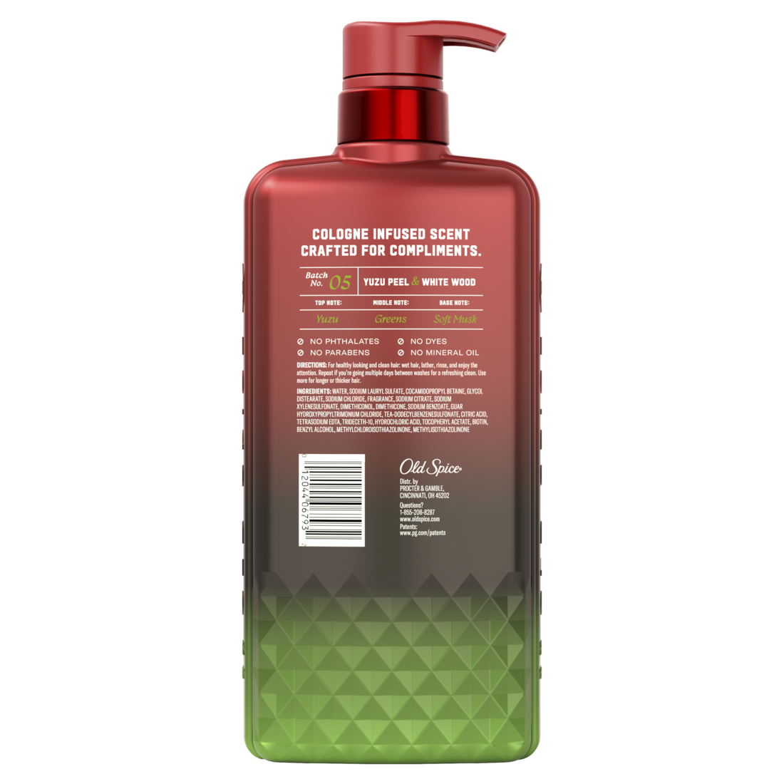 Old Spice Shampoo The Spice Alchemist Cologne-Infused Yuzu Peel & White Wood No Parabens or Phthalates - 20oz/4pk