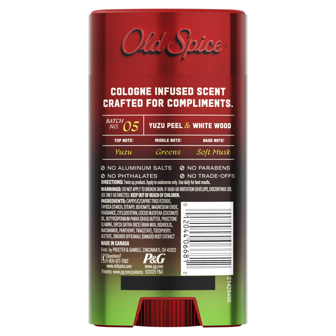 Old Spice Deodorant for Men The Spice Alchemist Collection Cologne Infused Signature Scent Yuzu Peel and White Wood Scent No Trade Offs Crafted for Compliments - 3oz/12pk