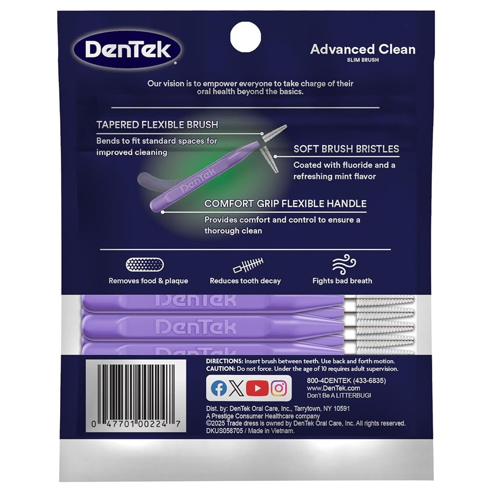 Dentek Slim Brush Interdental Cleaners - 32ct/6pk