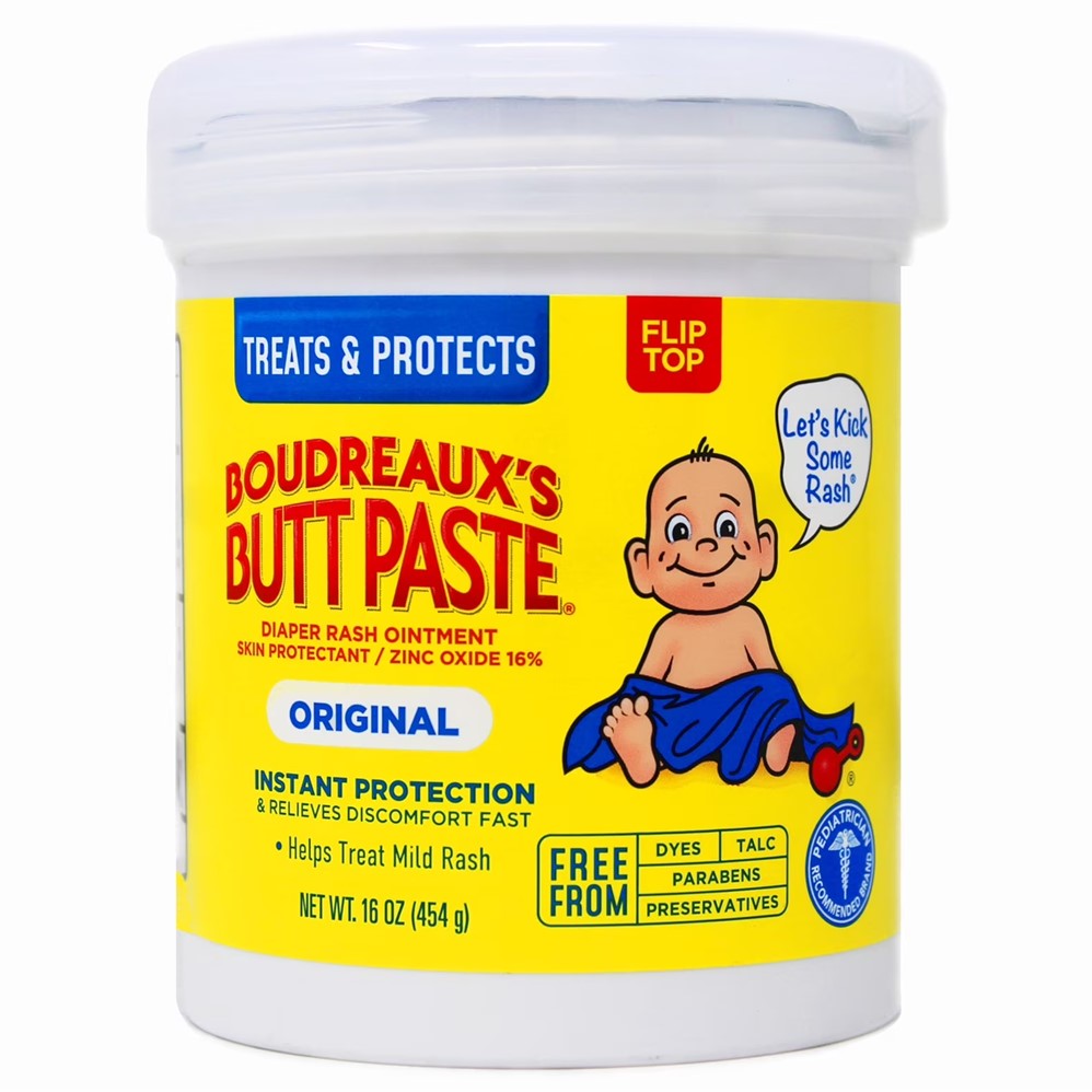 Boudreaux's Butt Paste Natural Original Diaper Ointment Jar - 16oz/6pk