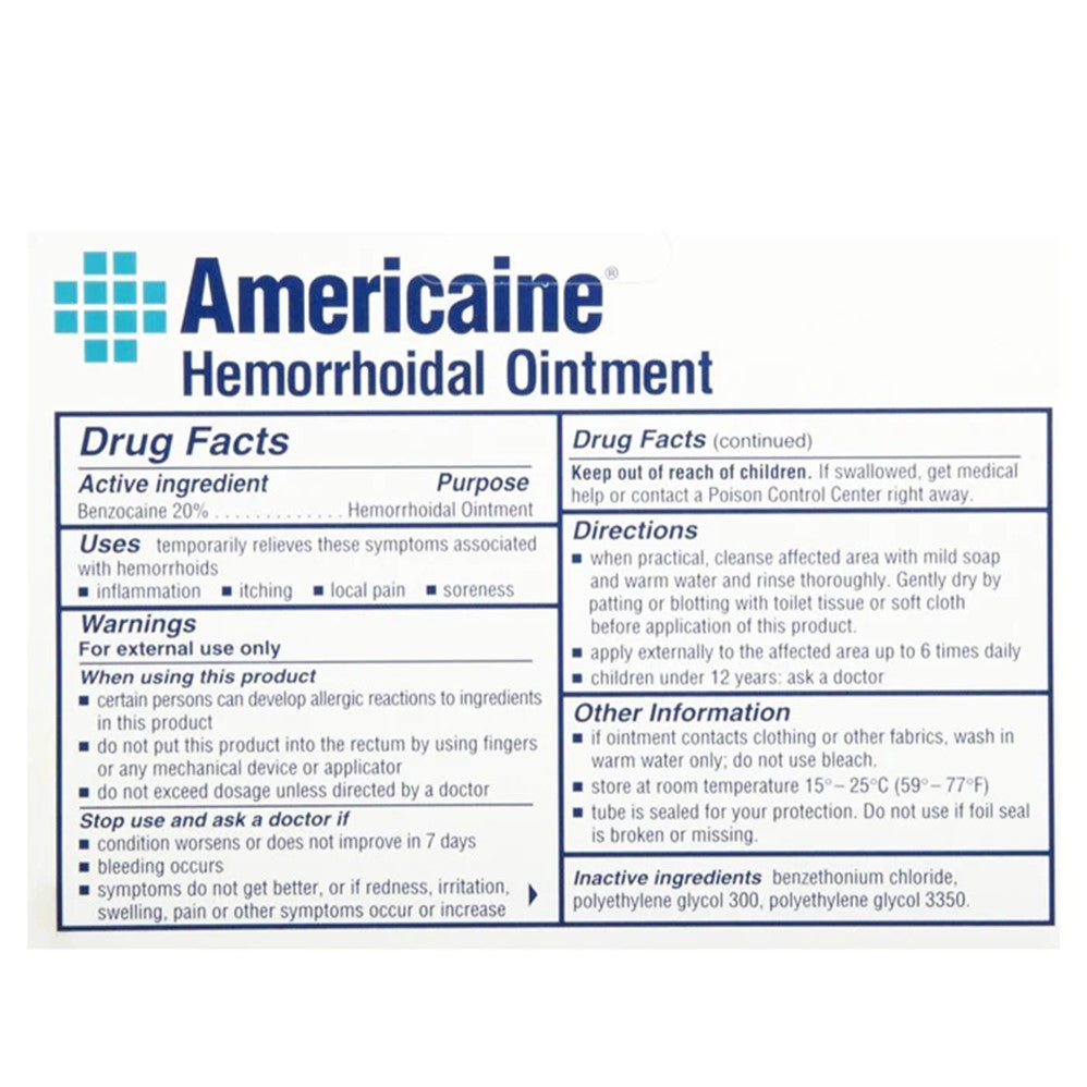 Americaine Hemorrhoidal Ointment - 1oz/24pk