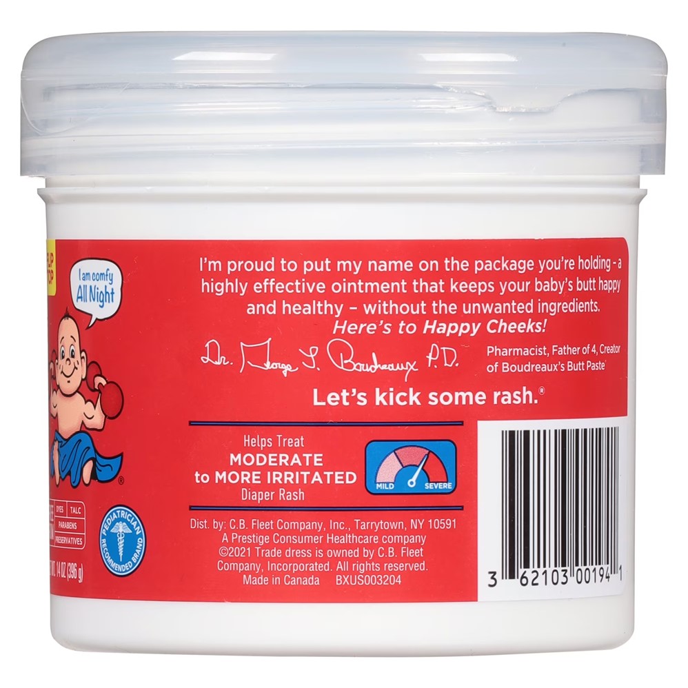Boudreaux's Butt Paste Baby Diaper Rash Cream Maximum Strength - 14oz/3pk