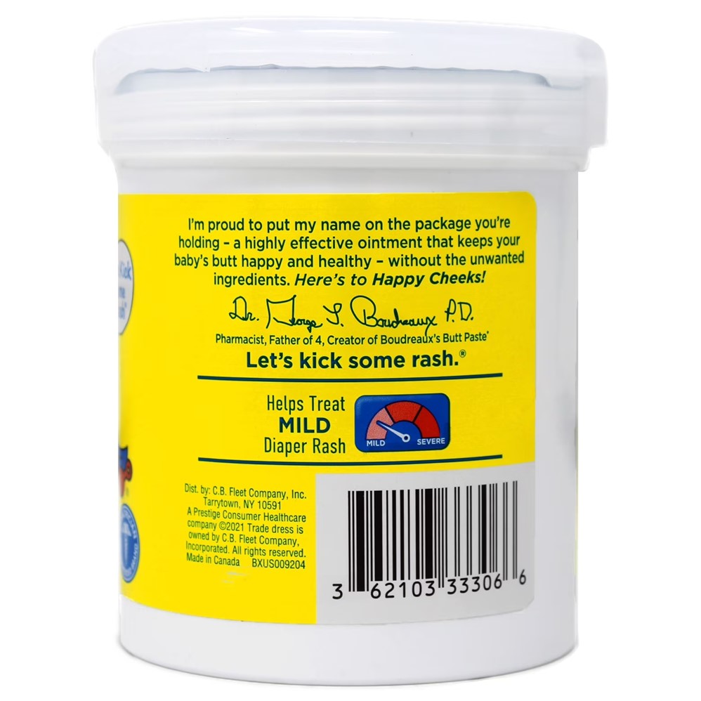 Boudreaux's Butt Paste Natural Original Diaper Ointment Jar - 16oz/6pk