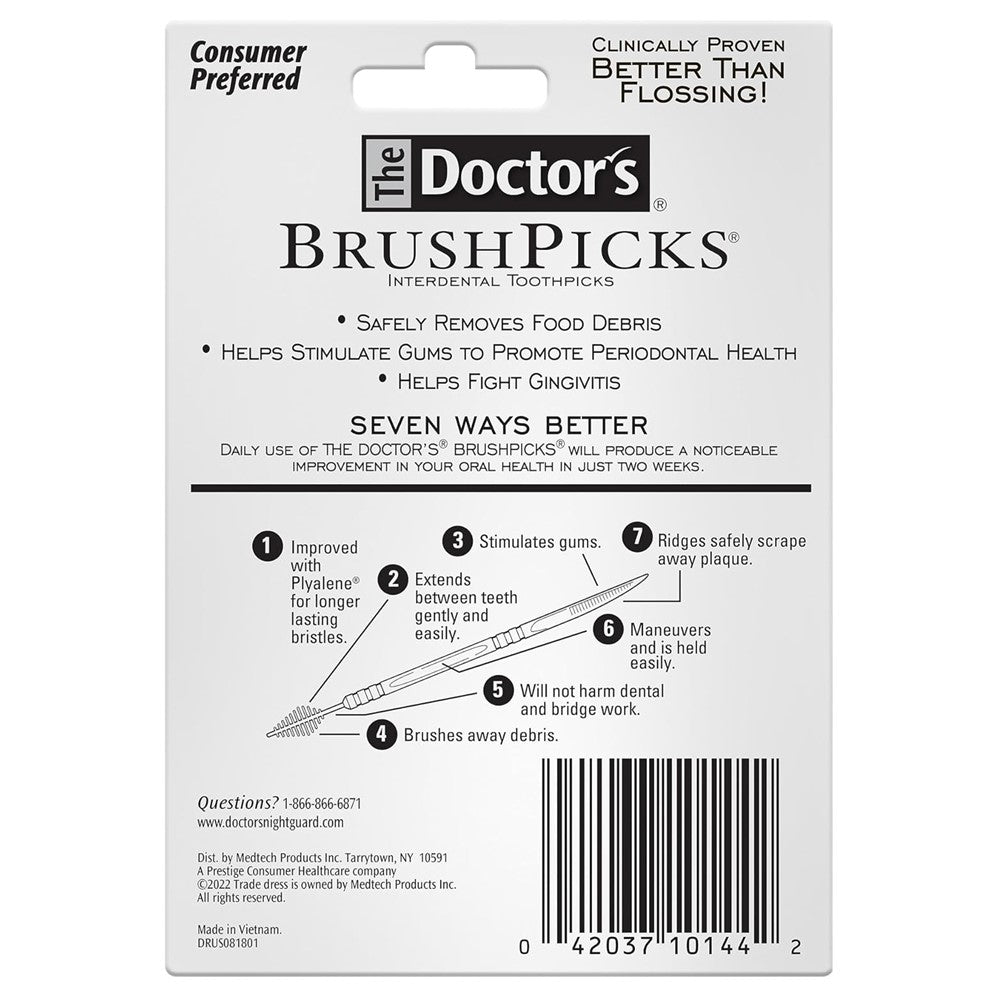 The Doctor's BrushPicks Interdental Toothpicks - 275ct/12pk