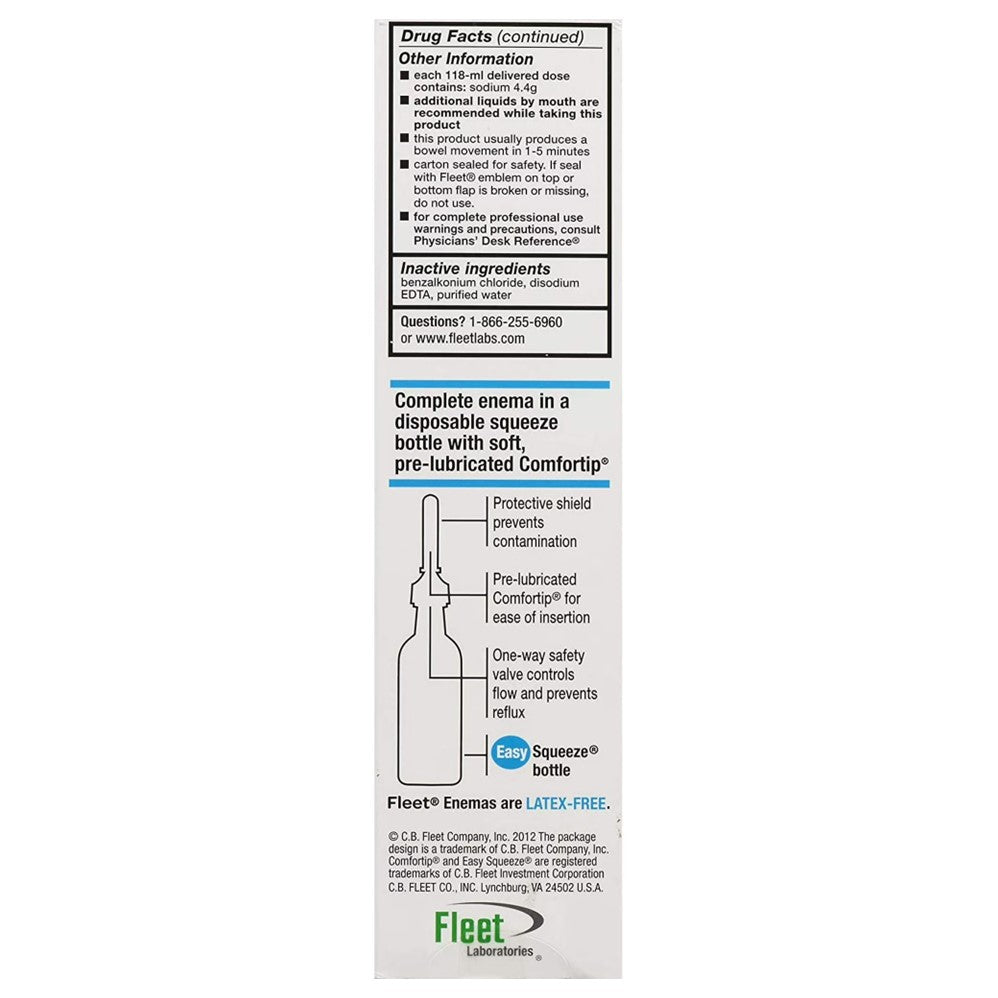 Fleet Laxative Saline Enema Adult Single - 4.5oz/48pk