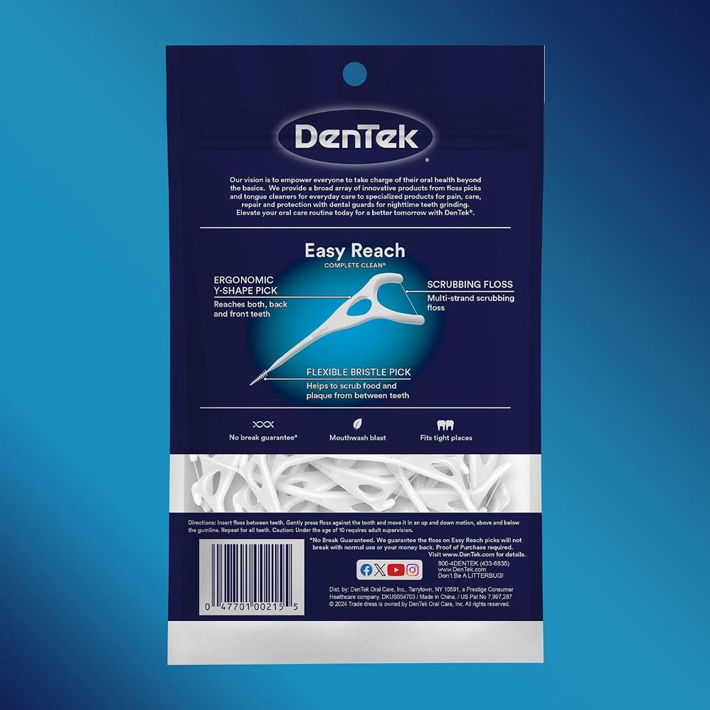 Dentek Easy Reach Complete Clean Floss Picks - 75ct/6pk