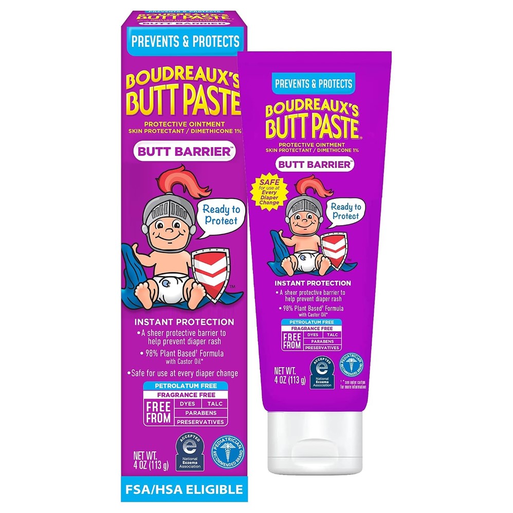 Boudreaux's Butt Paste Butt Barrier Ointment Rash Prevention - 4oz/3pk