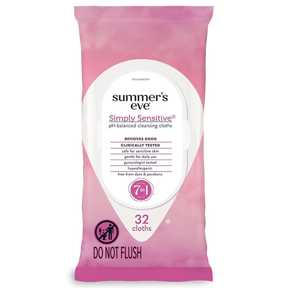 Summer's Eve Sensitive Feminine Wipes - 32ct/12pk