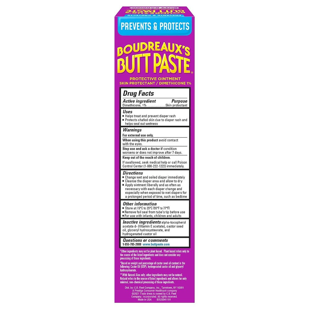 Boudreaux's Butt Paste Butt Barrier Ointment Rash Prevention - 4oz/3pk