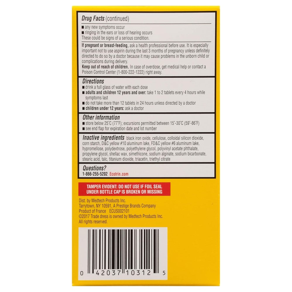 Ecotrin Regular Strength 325mg - 300ct/12pk